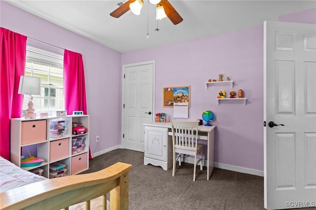 2210 W City Point Rd, Hopewell, VA 23860 - carpeted bedroom with baseboards and ceiling fan