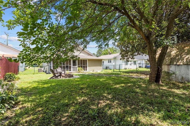 2210 W City Point Rd, Hopewell, VA 23860 - fenced backyard with a fire pit