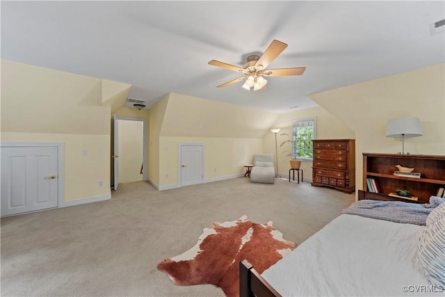 18030 W County Line Rd, Midlothian, VA 23112 - carpeted bedroom with vaulted ceiling and a ceiling fan