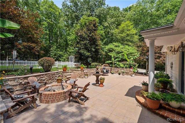 18030 W County Line Rd, Midlothian, VA 23112 - view of patio / terrace featuring a fire pit