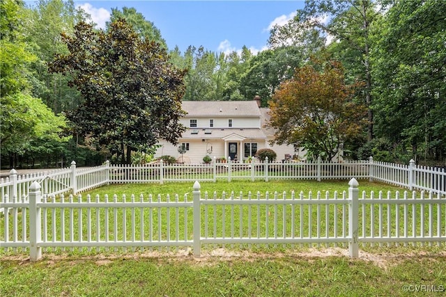 18030 W County Line Rd, Midlothian, VA 23112 - rear view of house featuring a fenced backyard and a chimney