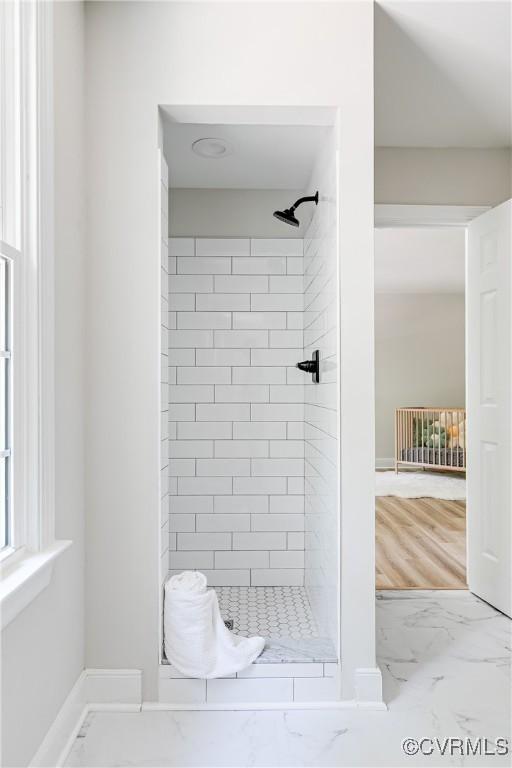 2613 Teaberry Dr, North Chesterfield, VA 23236 - full bathroom with a shower stall and marble finish floors