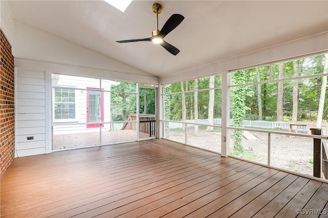 2613 Teaberry Dr, North Chesterfield, VA 23236 - unfurnished sunroom with ceiling fan and lofted ceiling