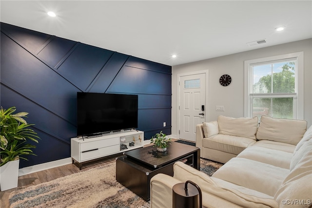 5845 Austin Woods Dr, North Chesterfield, VA 23234 - living room with wood finished floors and recessed lighting