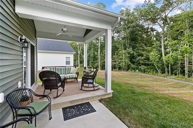 6267 Courage Trl, Chesterfield, VA 23832 - view of patio / terrace with a ceiling fan and an outdoor hangout area