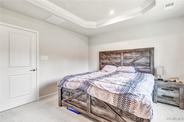 3119 Perdue Springs Dr, Chester, VA 23831 - bedroom with crown molding, light carpet, a tray ceiling, and recessed lighting