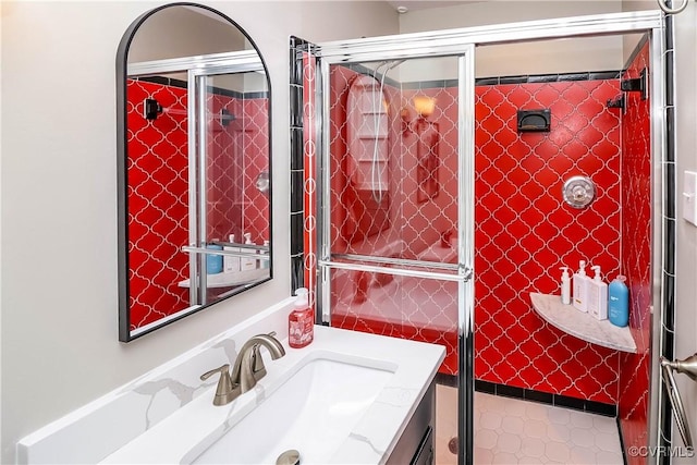 5618 Buxton Ct, Chester, VA 23831 - bathroom featuring vanity and a tile shower