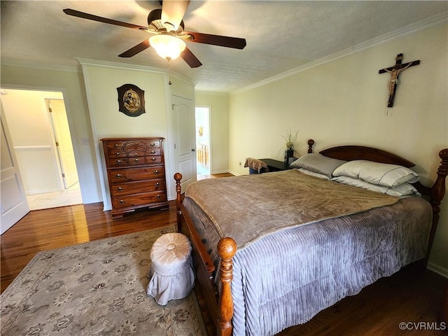 1932 Howardsville Tpke, Stuarts Draft, VA 24477 - bedroom featuring wood finished floors, crown molding, and ceiling fan