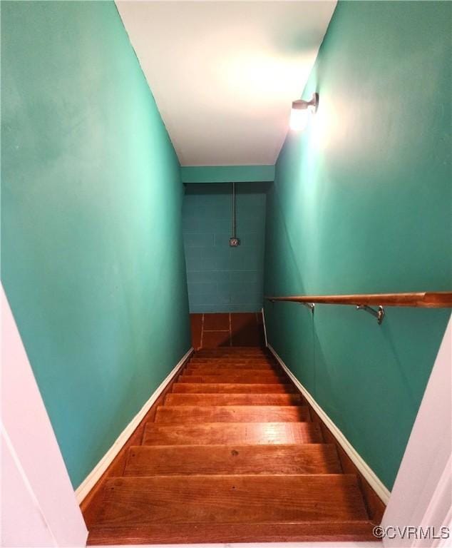 1932 Howardsville Tpke, Stuarts Draft, VA 24477 - staircase with wood finished floors and baseboards