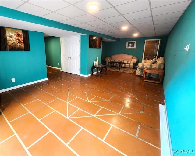 1932 Howardsville Tpke, Stuarts Draft, VA 24477 - tiled living room with a drop ceiling