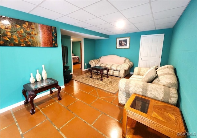 1932 Howardsville Tpke, Stuarts Draft, VA 24477 - living room featuring a drop ceiling and tile patterned flooring