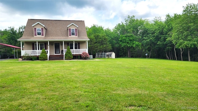 1932 Howardsville Tpke, Stuarts Draft, VA 24477 - new england style home featuring a front lawn, a porch, and roof with shingles