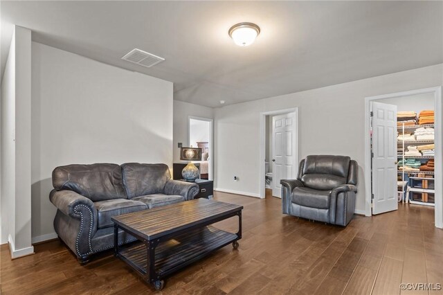 3391 Rock Creek Villa Dr, Quinton, VA 23141 - living area featuring dark wood-style floors and baseboards