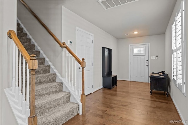 3391 Rock Creek Villa Dr, Quinton, VA 23141 - entrance foyer featuring stairway and wood finished floors