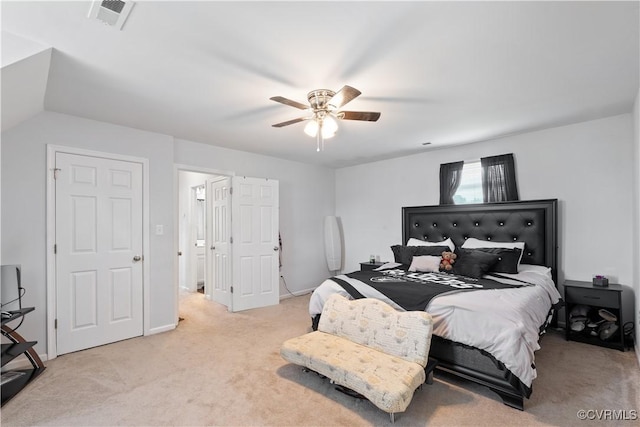 24716 Woodstream Ln, North Dinwiddie, VA 23803 - bedroom with light colored carpet and ceiling fan