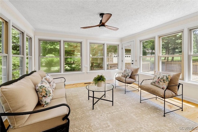 2712 Creek Edge, Powhatan, VA 23139 - sunroom / solarium featuring crown molding, wood finished floors, and a textured ceiling
