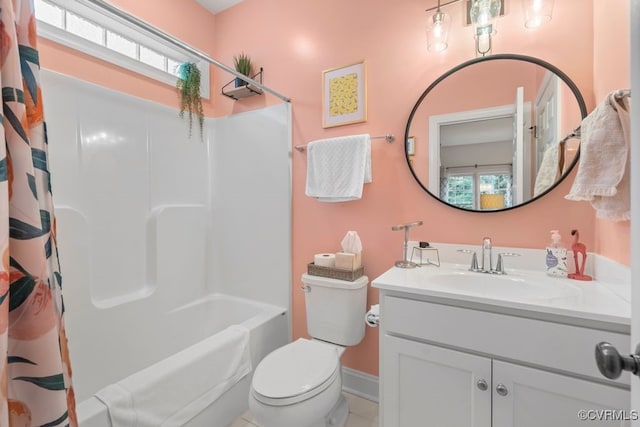 13518 Kelham Rd, Midlothian, VA 23113 - bathroom with vanity, plenty of natural light, shower / bath combo, and tile patterned floors