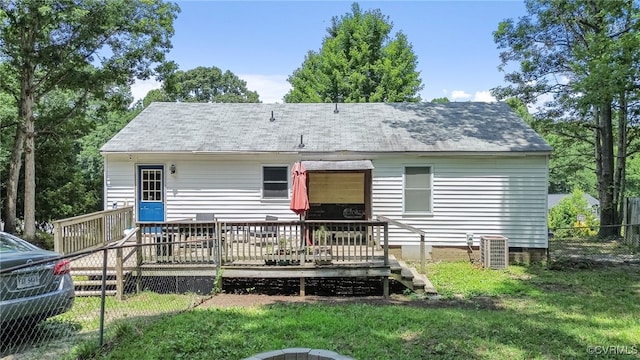 3309 Walnut Cove Ct, Chester, VA 23831 - rear view of property with a deck and roof with shingles