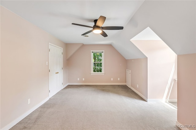 1424 Laurel Top Dr, Midlothian, VA 23114 - additional living space with carpet floors, a ceiling fan, and lofted ceiling