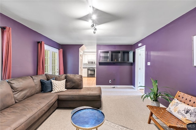 1424 Laurel Top Dr, Midlothian, VA 23114 - living room with rail lighting and carpet floors
