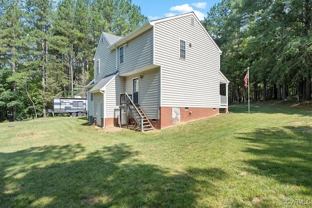 2551 Walkers Ridge Cir, Powhatan, VA 23139 - view of home's exterior featuring crawl space and a yard