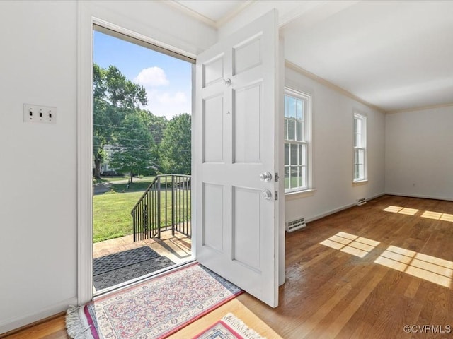 2340 Scarsborough Dr, North Chesterfield, VA 23235 - entrance foyer featuring crown molding and wood finished floors