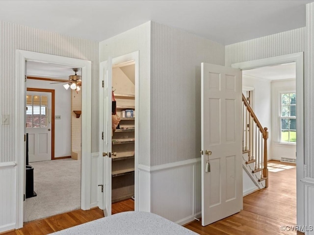 2340 Scarsborough Dr, North Chesterfield, VA 23235 - bedroom with wallpapered walls and wood finished floors