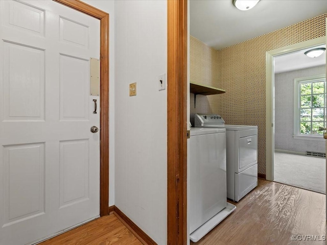 2340 Scarsborough Dr, North Chesterfield, VA 23235 - washroom featuring light wood-style floors and washer and dryer