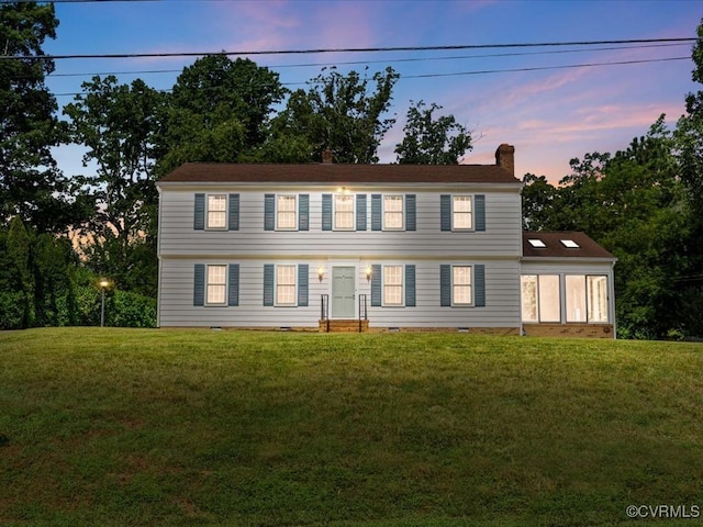 2340 Scarsborough Dr, North Chesterfield, VA 23235 - view of front of home with a chimney and a front yard