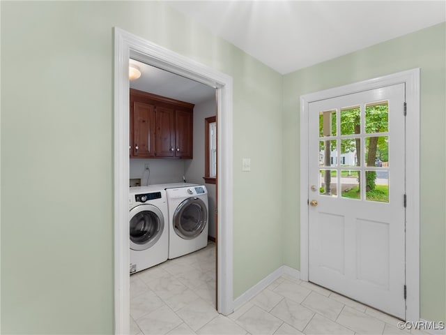 2730 Dalkeith Dr, Henrico, VA 23233 - washroom with independent washer and dryer, light marble finish floors, and cabinet space