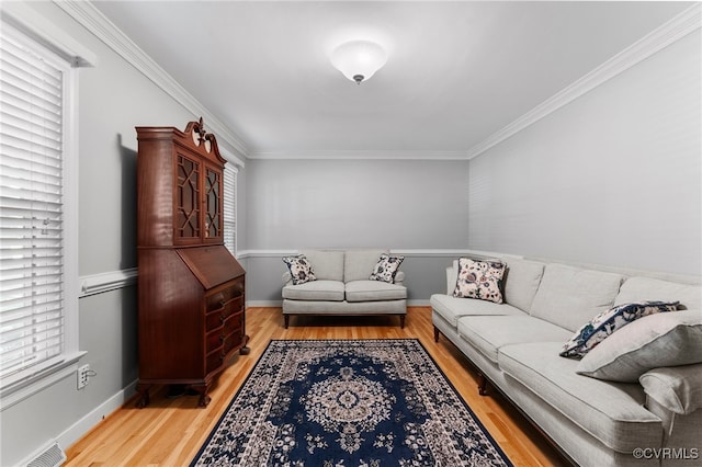 2730 Dalkeith Dr, Henrico, VA 23233 - living room featuring wood finished floors and crown molding