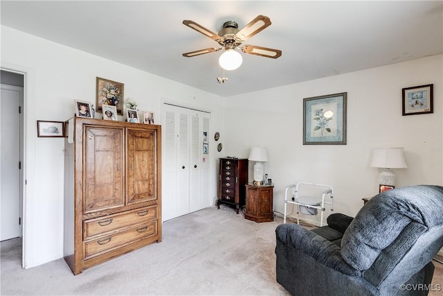 4601 Helena Cir, Petersburg, VA 23803 - sitting room featuring light colored carpet and a ceiling fan