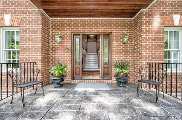 1638 Fallen Timber Trl, Powhatan, VA 23139 - doorway to property featuring brick siding