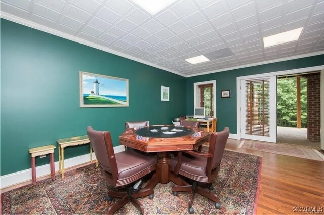 1638 Fallen Timber Trl, Powhatan, VA 23139 - dining space with ornamental molding and wood finished floors