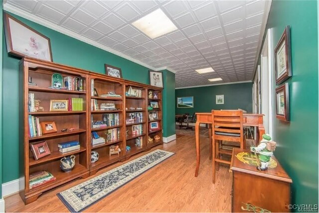 1638 Fallen Timber Trl, Powhatan, VA 23139 - home office featuring ornamental molding and wood finished floors