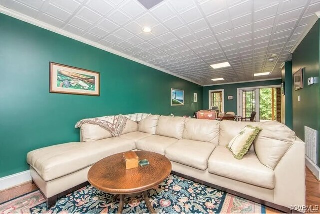 1638 Fallen Timber Trl, Powhatan, VA 23139 - living area with ornamental molding and wood finished floors