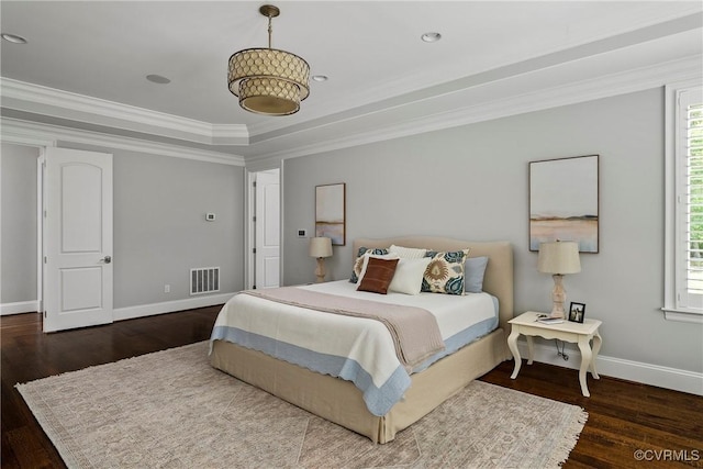 923 Merchant Lee Pl, Manakin Sabot, VA 23103 - bedroom featuring crown molding, multiple windows, wood finished floors, recessed lighting, and a tray ceiling