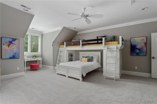 923 Merchant Lee Pl, Manakin Sabot, VA 23103 - bedroom with ornamental molding, carpet floors, and ceiling fan