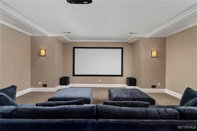 923 Merchant Lee Pl, Manakin Sabot, VA 23103 - home theater with carpet flooring and ornamental molding