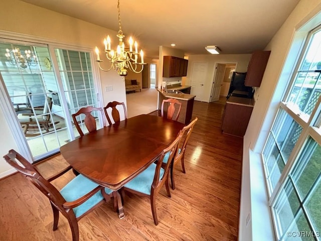 4000 Rotherham Cir, Prince George, VA 23875 - dining area featuring a chandelier and wood finished floors