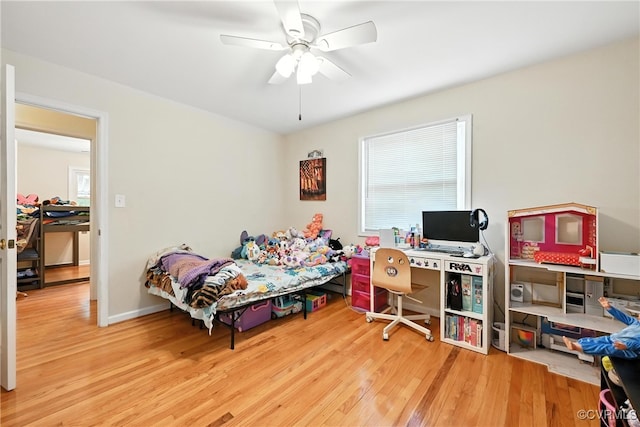 1593 Baxter Rd, Prince George, VA 23875 - bedroom with wood finished floors, ceiling fan, and an office area