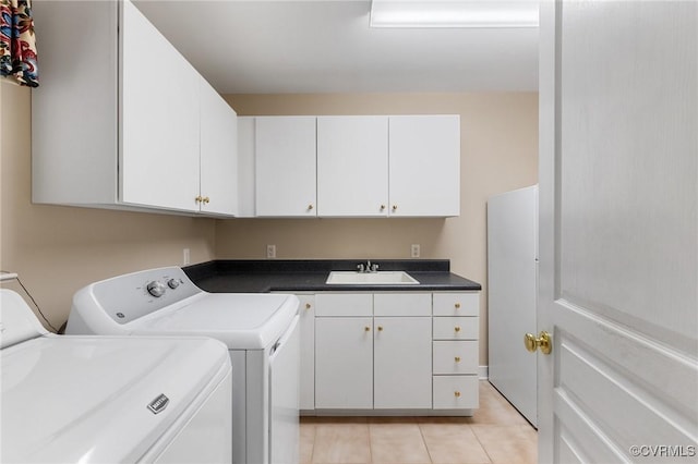 4410 Sharonridge Dr, North Chesterfield, VA 23236 - laundry room with independent washer and dryer, cabinet space, and light tile patterned floors