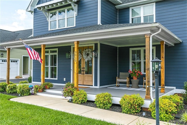 3013 Swanns Inn Cres, Goochland, VA 23063 - view of exterior entry with covered porch and a shingled roof