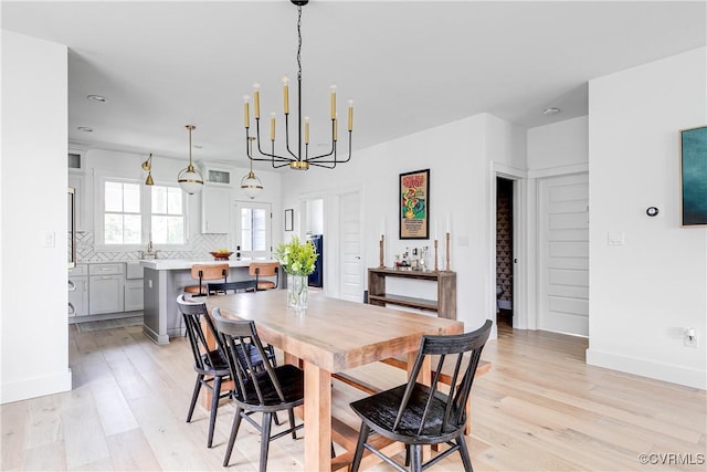 3013 Swanns Inn Cres, Goochland, VA 23063 - dining space featuring a chandelier and light wood-style flooring