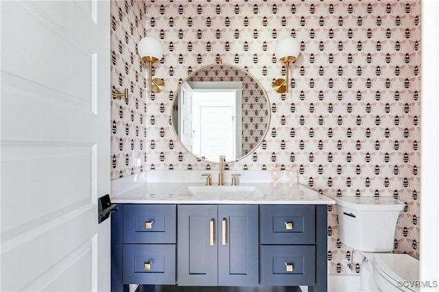 3013 Swanns Inn Cres, Goochland, VA 23063 - bathroom featuring wallpapered walls and vanity