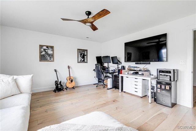 3013 Swanns Inn Cres, Goochland, VA 23063 - home office featuring ceiling fan and light wood-style flooring