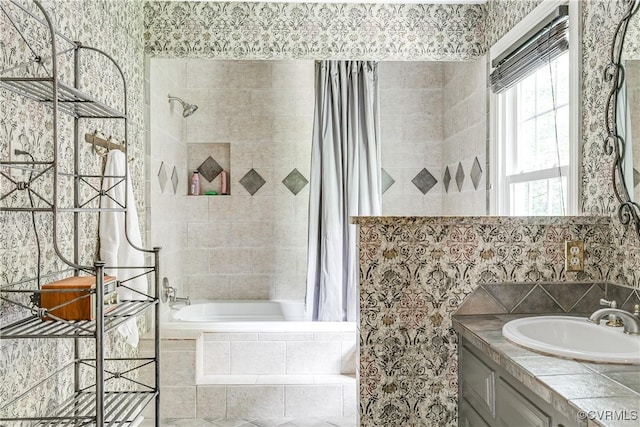 12103 Wexwood Pl, North Chesterfield, VA 23236 - bathroom with tiled shower / bath and vanity