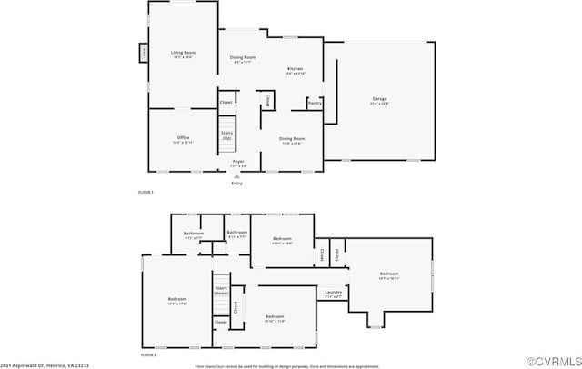 2801 Aspinwald Dr, Henrico, VA 23233 - view of property floor plan