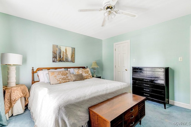 302 Myrtle St Unit F, Ashland, VA 23005 - carpeted bedroom featuring baseboards and a ceiling fan