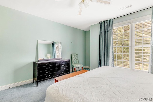 302 Myrtle St Unit F, Ashland, VA 23005 - carpeted bedroom with baseboards and ceiling fan